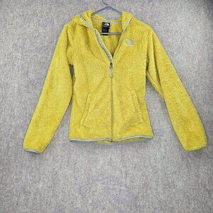 The North Face Womens Yellow Fuzzy Hooded Full-Zip Jacket XS 100% Polyester